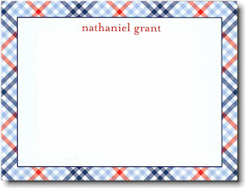 Boatman Geller Stationery - Blue & Red Check