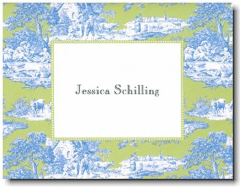 Boatman Geller Stationery - Blue & Green Toile