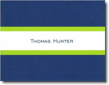 Boatman Geller Stationery - Navy & Lime Stripe