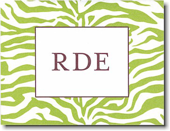 Boatman Geller Stationery - Green Zebra