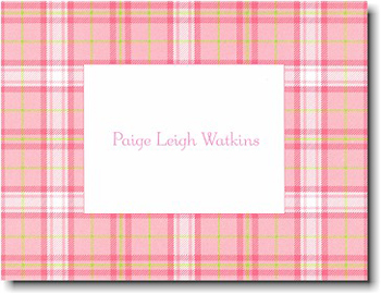 Boatman Geller Stationery - Pink Plaid