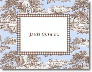 Boatman Geller Stationery - Blue & Brown Toile