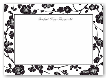 Boatman Geller Stationery - Blossom Black Large Flat Card Boatman Geller Stationery - Blossom Black Large Flat Card