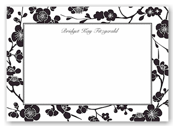 Boatman Geller Stationery - Blossom Black Large Flat Card