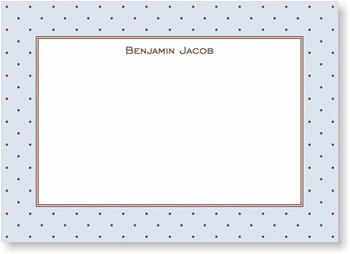 Boatman Geller Stationery - Brown Dot with Blue Large Flat Card