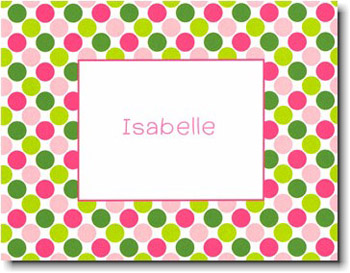 Boatman Geller Stationery - Big Dots Pink And Green Folded Note