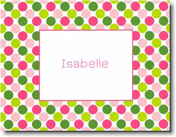Boatman Geller Stationery - Big Dots Pink And Green Folded Note Boatman Geller Stationery - Big Dots Pink And Green Folded Note