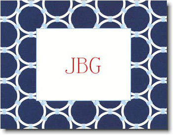 Boatman Geller Stationery - Navy Bamboo Rings Folded Note Boatman Geller Stationery - Navy Bamboo Rings Folded Note