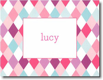 Boatman Geller Stationery - Purple Argyle Folded Note Boatman Geller Stationery - Purple Argyle Folded Note
