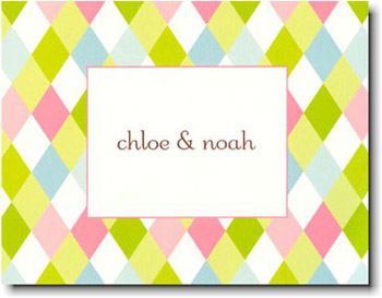 Boatman Geller Stationery - Lime Argyle Folded Note Boatman Geller Stationery - Lime Argyle Folded Note