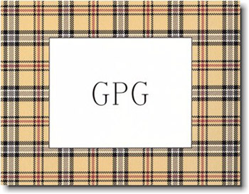 Boatman Geller Stationery - Town Plaid Folded Note
