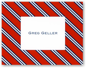 Boatman Geller Stationery - Repp Tie Red & Navy