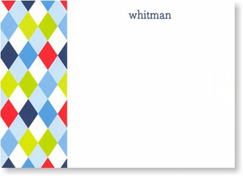 Boatman Geller Stationery - Harlequin Blue Large Flat Card Boatman Geller Stationery - Harlequin Blue Large Flat Card