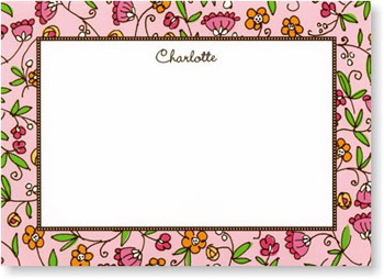 Boatman Geller Stationery - Wildflower Pink Large Flat Card Boatman Geller Stationery - Wildflower Pink Large Flat Card