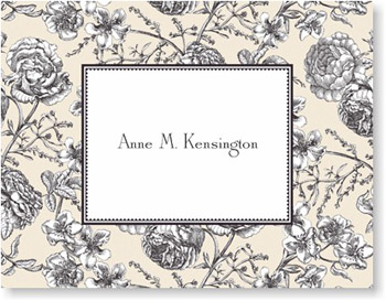 Boatman Geller Stationery - Floral Toile Cream Folded Note Boatman Geller Stationery - Floral Toile Cream Folded Note