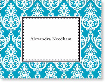 Boatman Geller Stationery - Madison Teal Folded Note