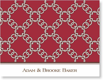 Boatman Geller Stationery - Links Red Folded Note Boatman Geller Stationery - Links Red Folded Note