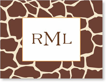 Boatman Geller Stationery - Giraffe Brown Folded Note Boatman Geller Stationery - Giraffe Brown Folded Note