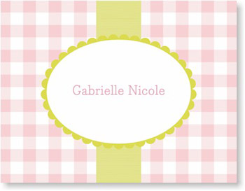 Boatman Geller Stationery - Check Pink Folded Note Boatman Geller Stationery - Check Pink Folded Note
