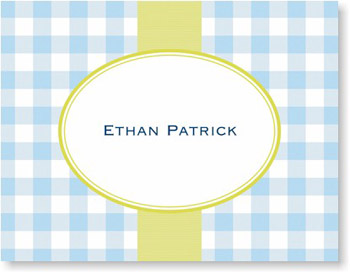Boatman Geller Stationery - Check Blue Folded Note Boatman Geller Stationery - Check Blue Folded Note