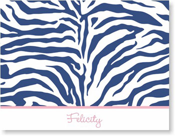 Boatman Geller Stationery - Zebra Navy Folded Note Boatman Geller Stationery - Zebra Navy Folded Note