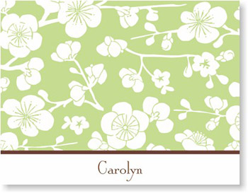 Boatman Geller Stationery - Blossom Wasabi Folded Note