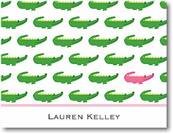 Boatman Geller Stationery - Alligator Repeat Folded Note