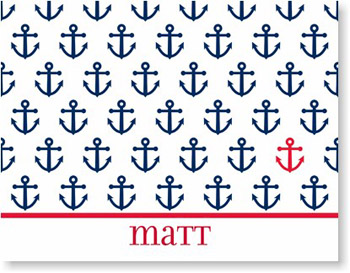Boatman Geller Stationery - Anchor Repeat Folded Note