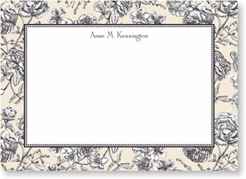 Boatman Geller Stationery - Floral Toile Cream Large Flat Card Boatman Geller Stationery - Floral Toile Cream Large Flat Card