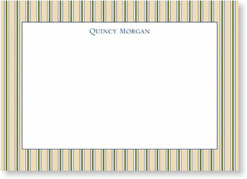 Boatman Geller Stationery - Parker Stripe Tan & Olive Large Flat Card Boatman Geller Stationery - Parker Stripe Tan & Olive Large Flat Card