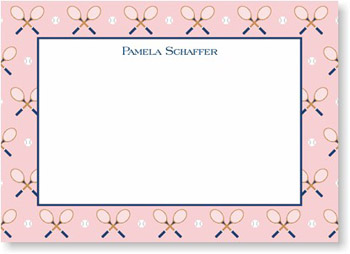 Boatman Geller Stationery - Racquet Repeat Large Flat Card Boatman Geller Stationery - Racquet Repeat Large Flat Card