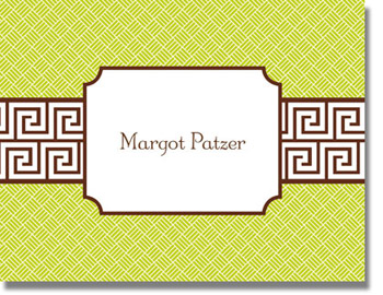 Boatman Geller Stationery - Greek Key Band Brown Boatman Geller Stationery - Greek Key Band Brown