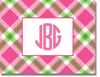 Boatman Geller Stationery - Ashley Plaid Pink