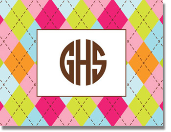 Boatman Geller Stationery - Argyle Multi Pink Boatman Geller Stationery - Argyle Multi Pink