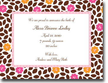 Boatman Geller Stationery - Block Mackenzie Pink Flat Card Boatman Geller Stationery - Block Mackenzie Pink Flat Card