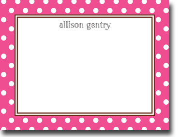 Boatman Geller Stationery - Dot Dark Pink Flat Card