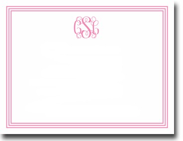 Boatman Geller Stationery - Grand Border Pink Flat Card Boatman Geller Stationery - Grand Border Pink Flat Card