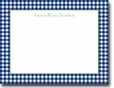 Boatman Geller Stationery - Gingham Navy Flat Card Boatman Geller Stationery - Gingham Navy Flat Card