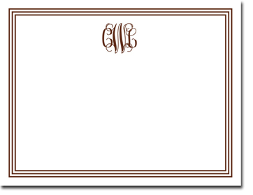 Boatman Geller Stationery - Grand Border Chocolate Flat Card Boatman Geller Stationery - Grand Border Chocolate Flat Card