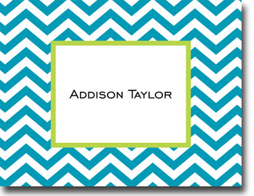 Boatman Geller Stationery - Chevron Turquoise Folded Note Boatman Geller Stationery - Chevron Turquoise Folded Note
