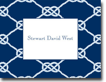 Boatman Geller Stationery - Nautical Knot Navy Folded Note Boatman Geller Stationery - Nautical Knot Navy Folded Note