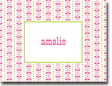 Boatman Geller Stationery - Bright Vine Pink and Green Folded Note Boatman Geller Stationery - Bright Vine Pink and Green Folded Note