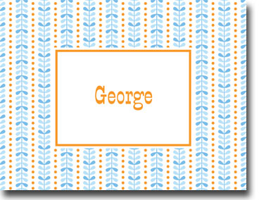 Boatman Geller Stationery - Bright Vine Blue and Orange Folded Note Boatman Geller Stationery - Bright Vine Blue and Orange Folded Note