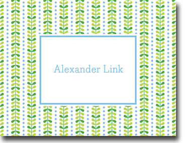 Boatman Geller Stationery - Bright Vine Green and Blue Folded Note Boatman Geller Stationery - Bright Vine Green and Blue Folded Note