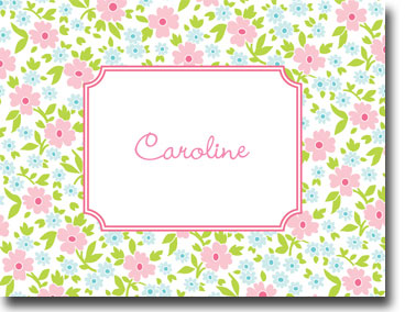 Boatman Geller Stationery - Emma Floral Pink Folded Note