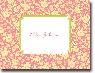Boatman Geller Stationery - SoHo Floral Melon Folded Note Boatman Geller Stationery - SoHo Floral Melon Folded Note