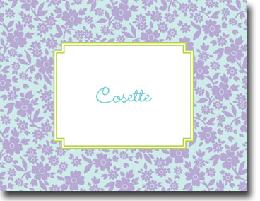 Boatman Geller Stationery - SoHo Floral Lilac Folded Note Boatman Geller Stationery - SoHo Floral Lilac Folded Note