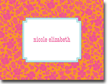 Boatman Geller Stationery - SoHo Floral Raspberry Folded Note Boatman Geller Stationery - SoHo Floral Raspberry Folded Note