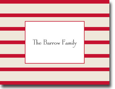 Boatman Geller Stationery - Nautical Stripe Red Folded Note Boatman Geller Stationery - Nautical Stripe Red Folded Note