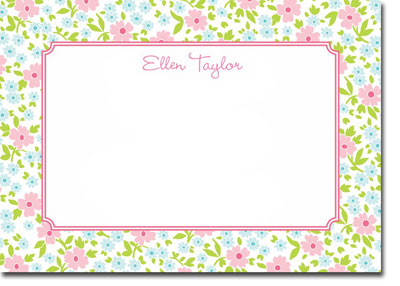 Boatman Geller Stationery - Emma Floral Pink Large Flat Cards Boatman Geller Stationery - Emma Floral Pink Large Flat Cards